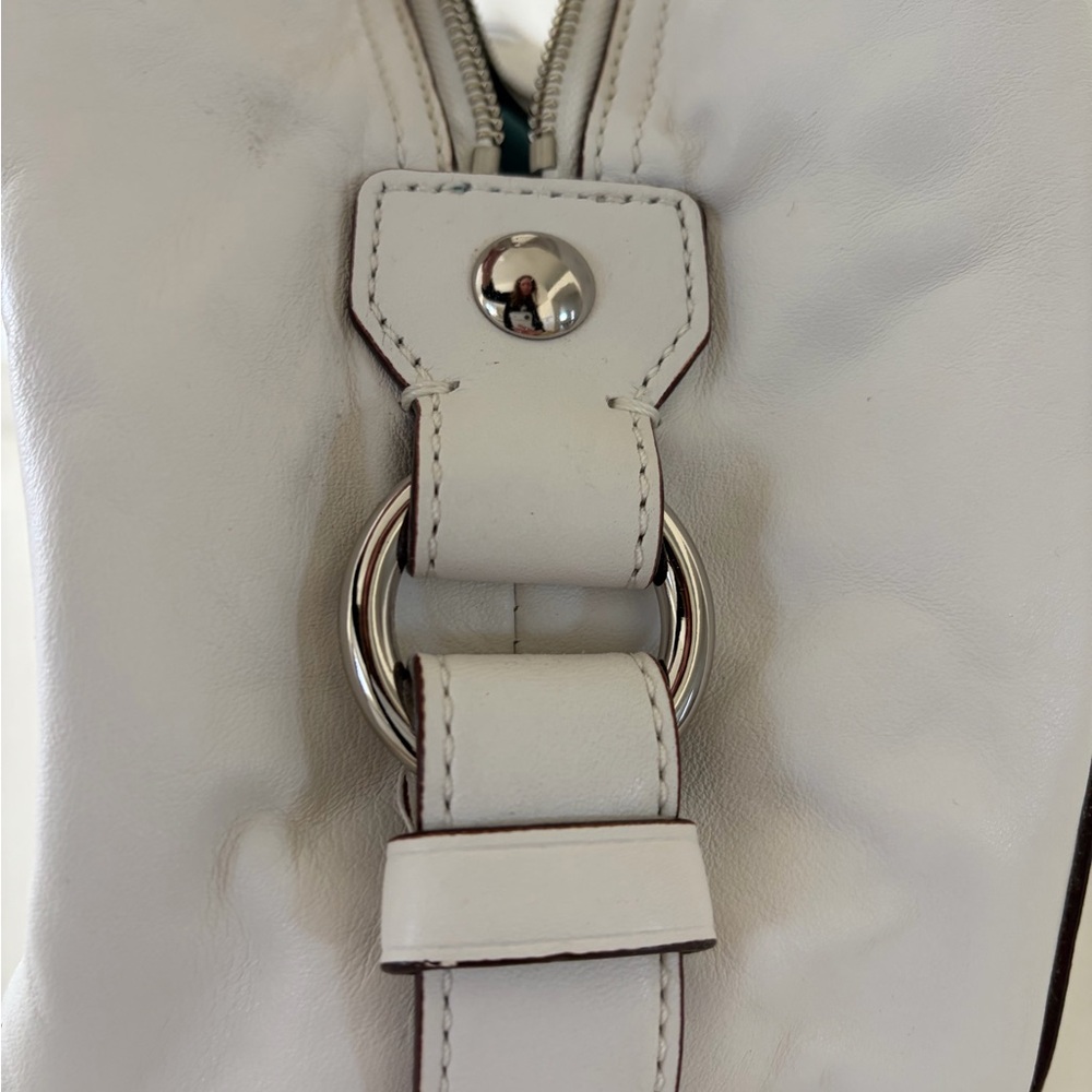 Coach White Genuine Leather Woven Shoulder Bag with Silver Hardware🤍🌿 - Picture 8 of 10